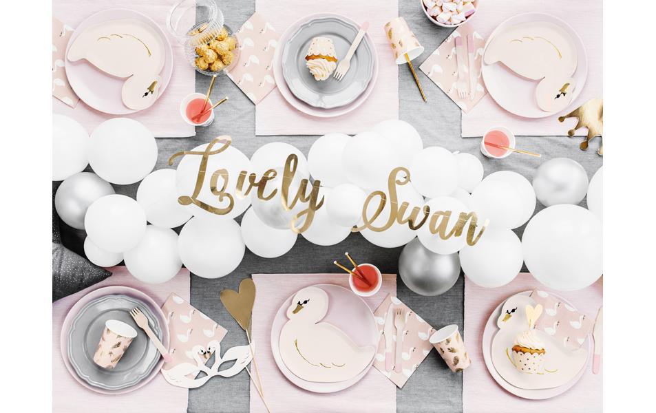 PartyDeco Papierservietten Lovely Swan, 33 × 33 cm – FSC – 20 Stk.