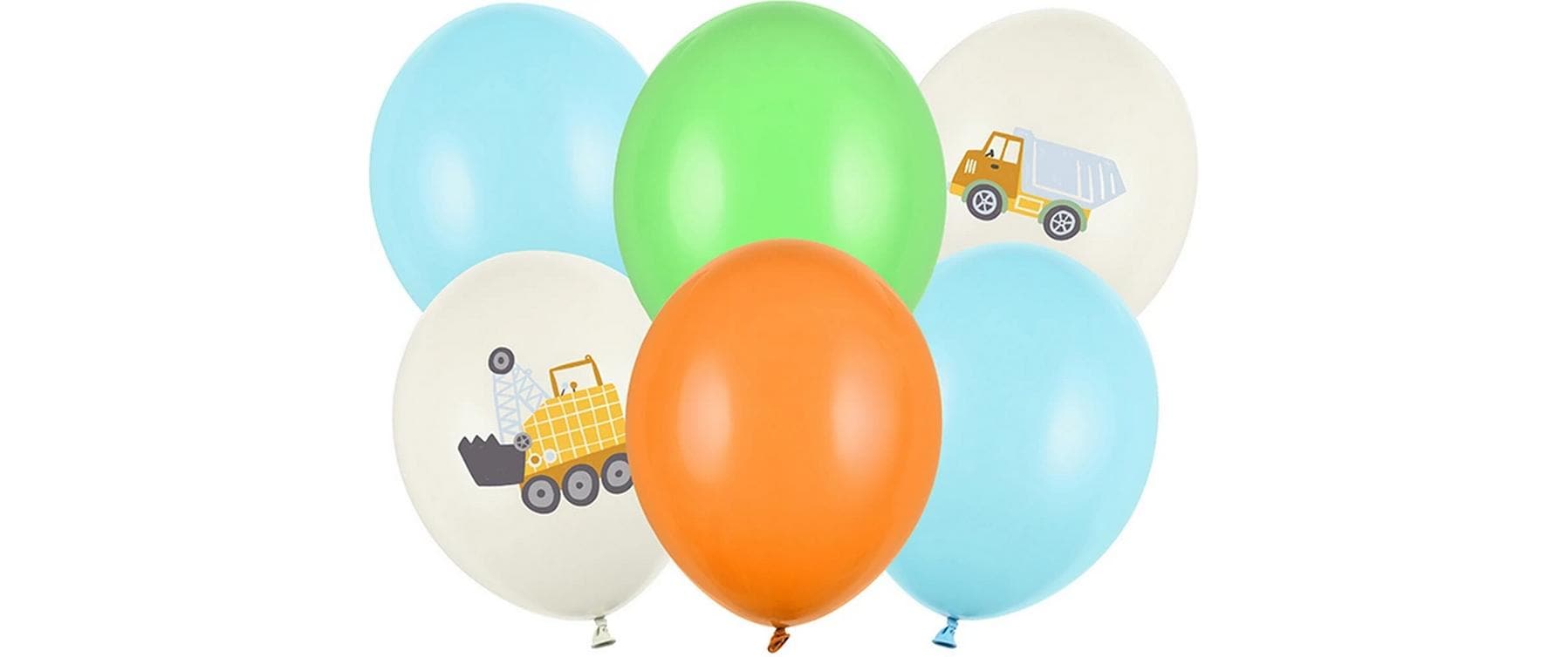 PartyDeco Luftballons Baustelle – mehrfarbig – Ø 30 cm – Latex – 6 Stk