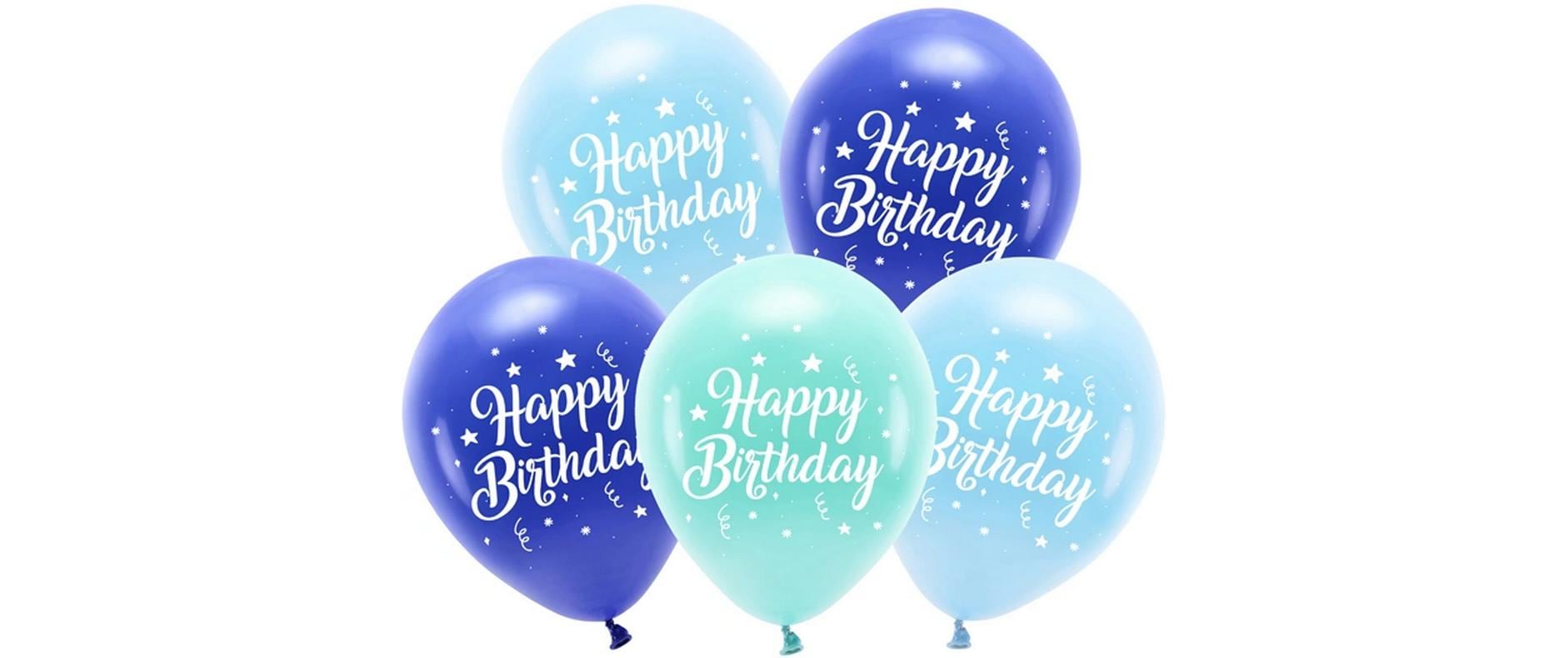 PartyDeco Geburtstagsluftballons – mehrfarbig – Ø 26 cm – Latex – 5 Stk
