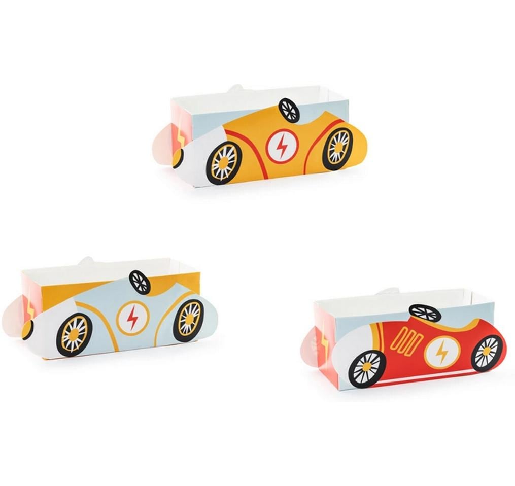 PartyDeco Take-away-Box, Papier – 170 × 75 × 75 mm, Automotiv – 3 Stk.