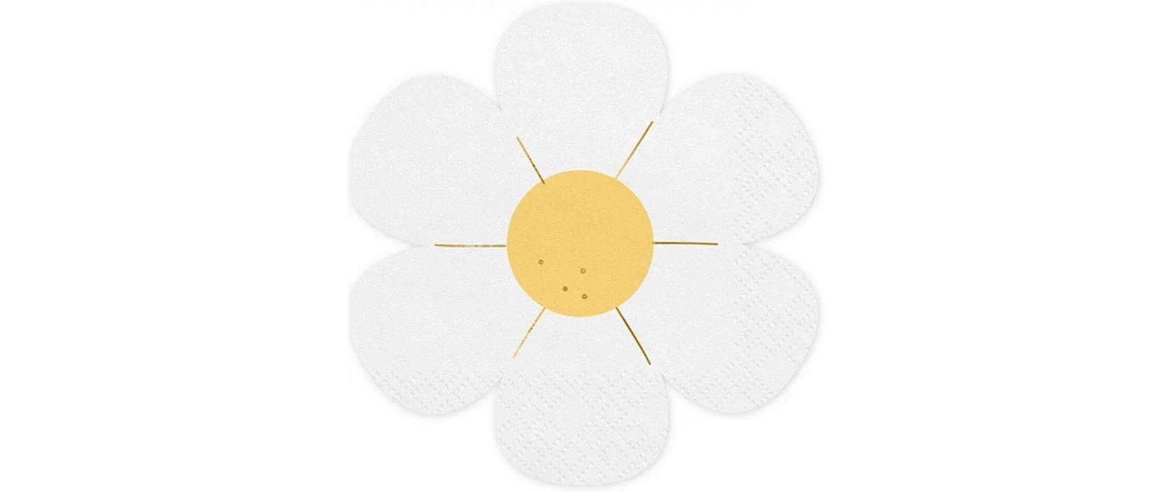 PartyDeco Servietten Gänseblümchen – Weiss/Gelb – 33 × 33 cm – 12 Stück