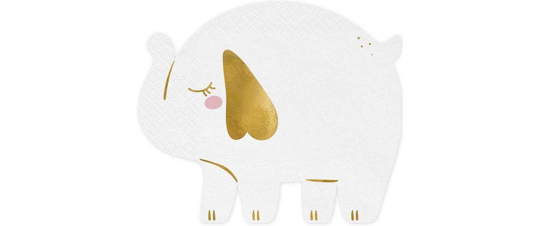 PartyDeco Servietten Elefant – mehrfarbig – 16 × 13,5 cm, 3-lagig – 12 Stück