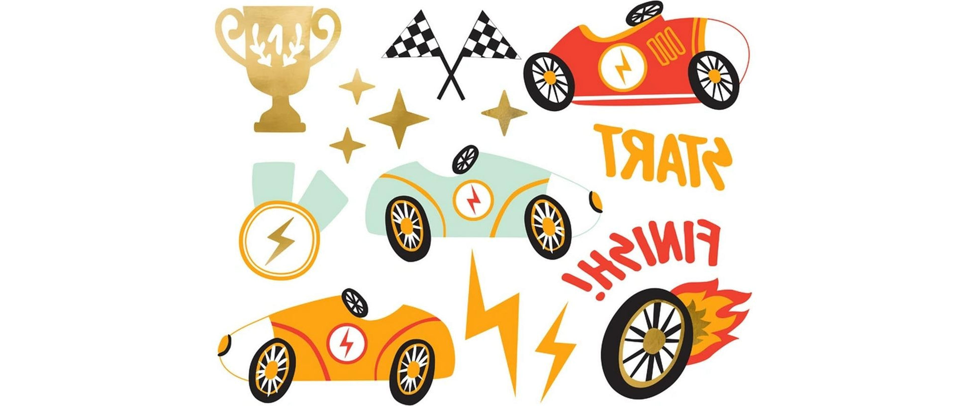 PartyDeco Face-Art Sticker Auto – mehrfarbig – 19,5 × 16,5 cm – 11 Stk