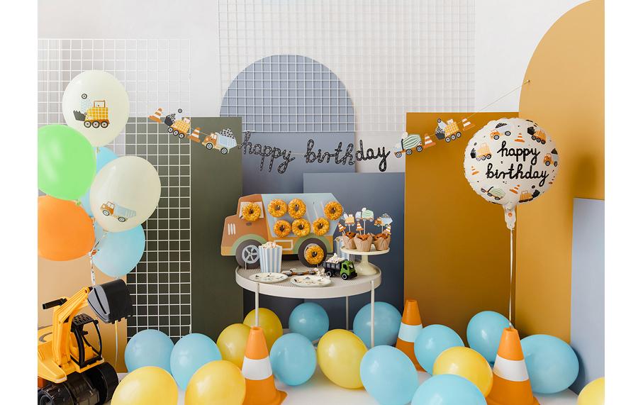 PartyDeco Luftballons Baustelle – mehrfarbig – Ø 30 cm – Latex – 6 Stk