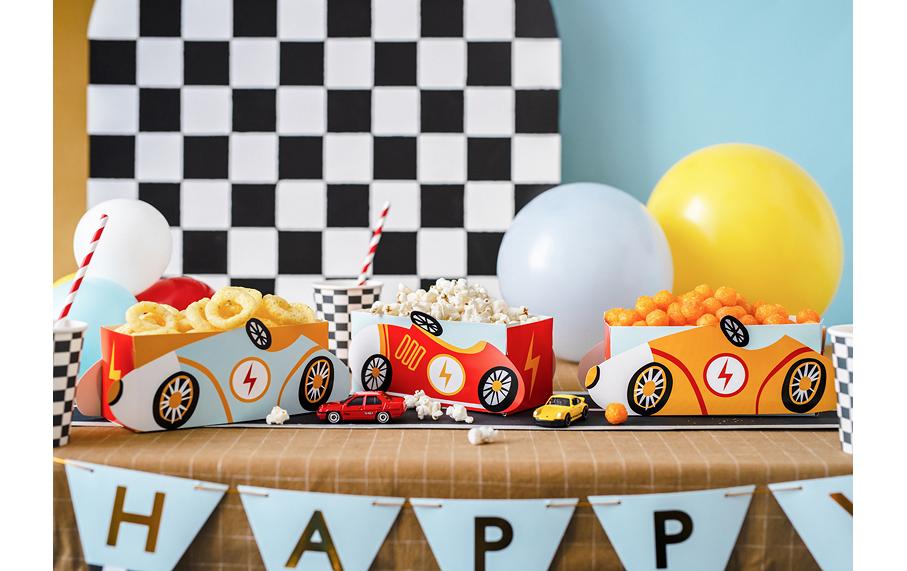 PartyDeco Take-away-Box, Papier – 170 × 75 × 75 mm, Automotiv – 3 Stk.