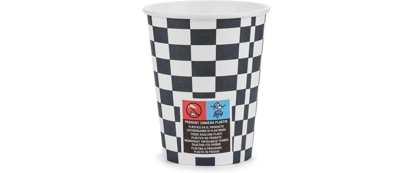 PartyDeco Becher, Papier/Karton – 2,2 dl, Ø 7,5 cm, Auto-Motiv – 6 Stk.