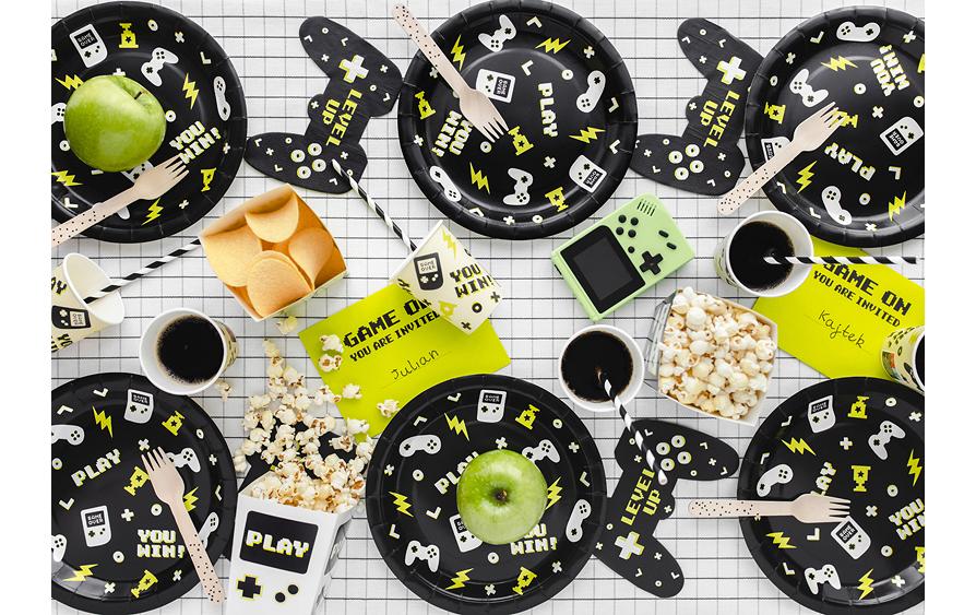 PartyDeco Servietten Game Controller, 16 × 11,5 cm, schwarz – FSC – 12 Stk.