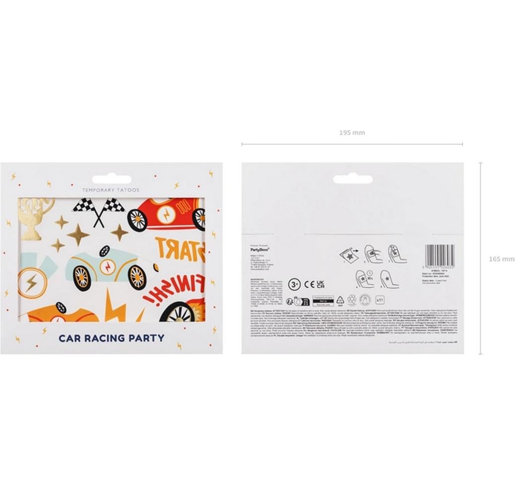 PartyDeco Face-Art Sticker Auto – mehrfarbig – 19,5 × 16,5 cm – 11 Stk
