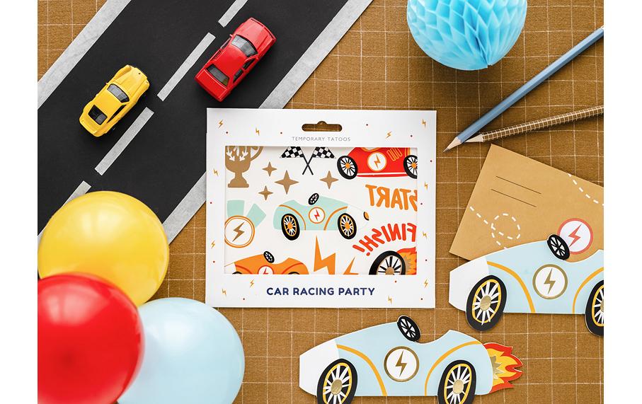 PartyDeco Face-Art Sticker Auto – mehrfarbig – 19,5 × 16,5 cm – 11 Stk