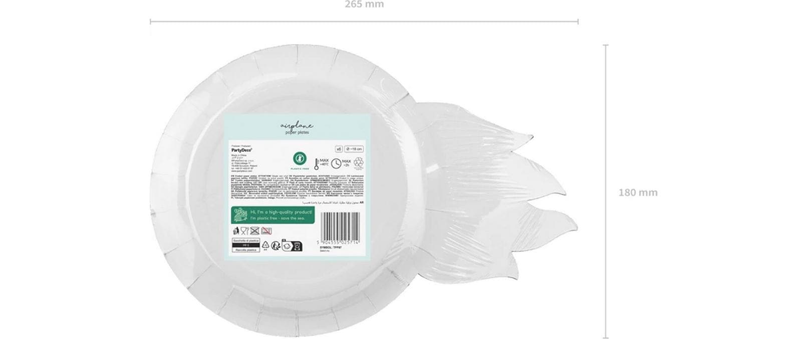 PartyDeco Papierteller – 26,5 × 18 cm, Rennauto-Motiv – 6 Stk.