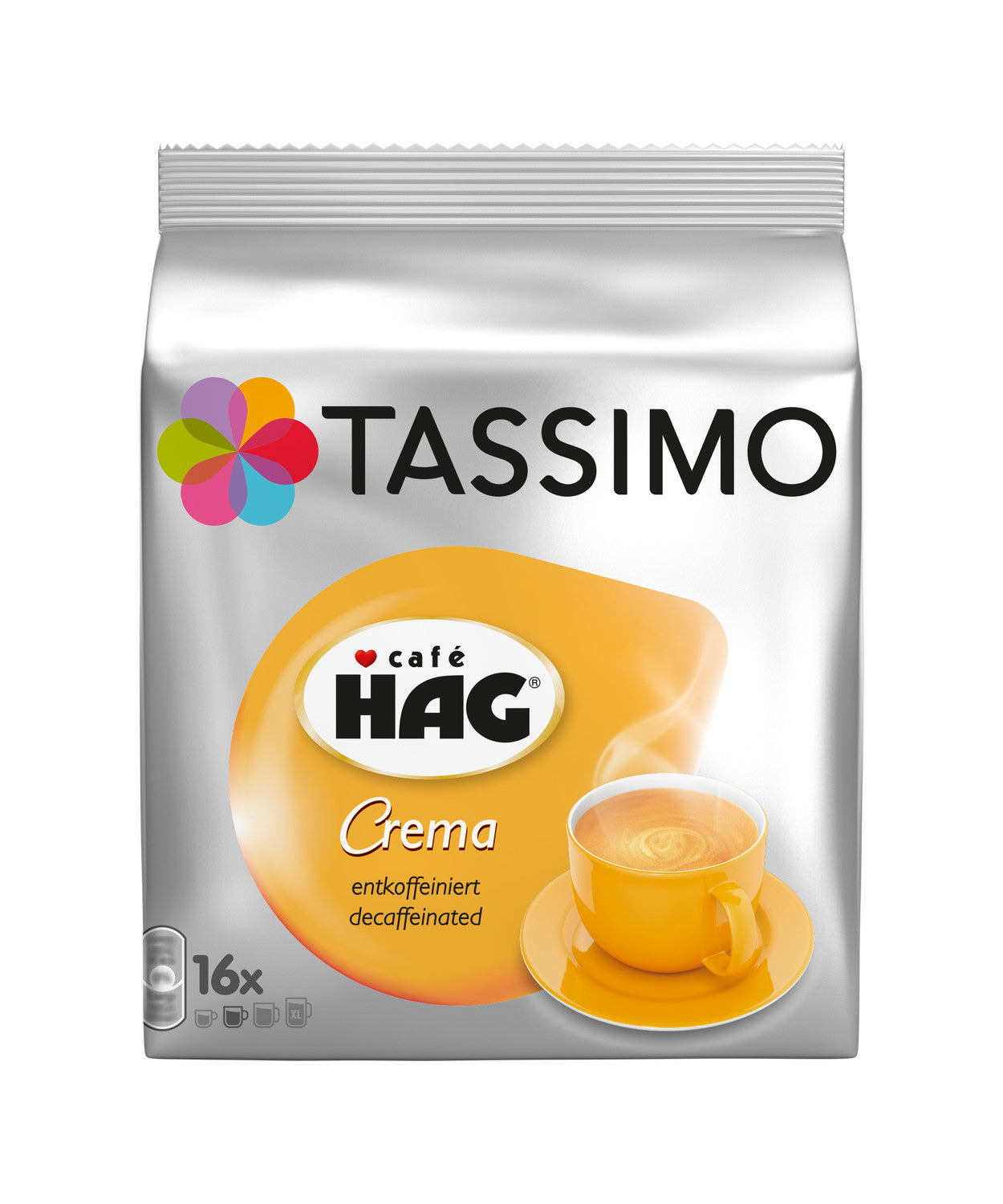 Tassimo Kaffeekapseln Café HAG Crema – für T DISC – Intensität 3 – entkoffeiniert – 80 Kapseln