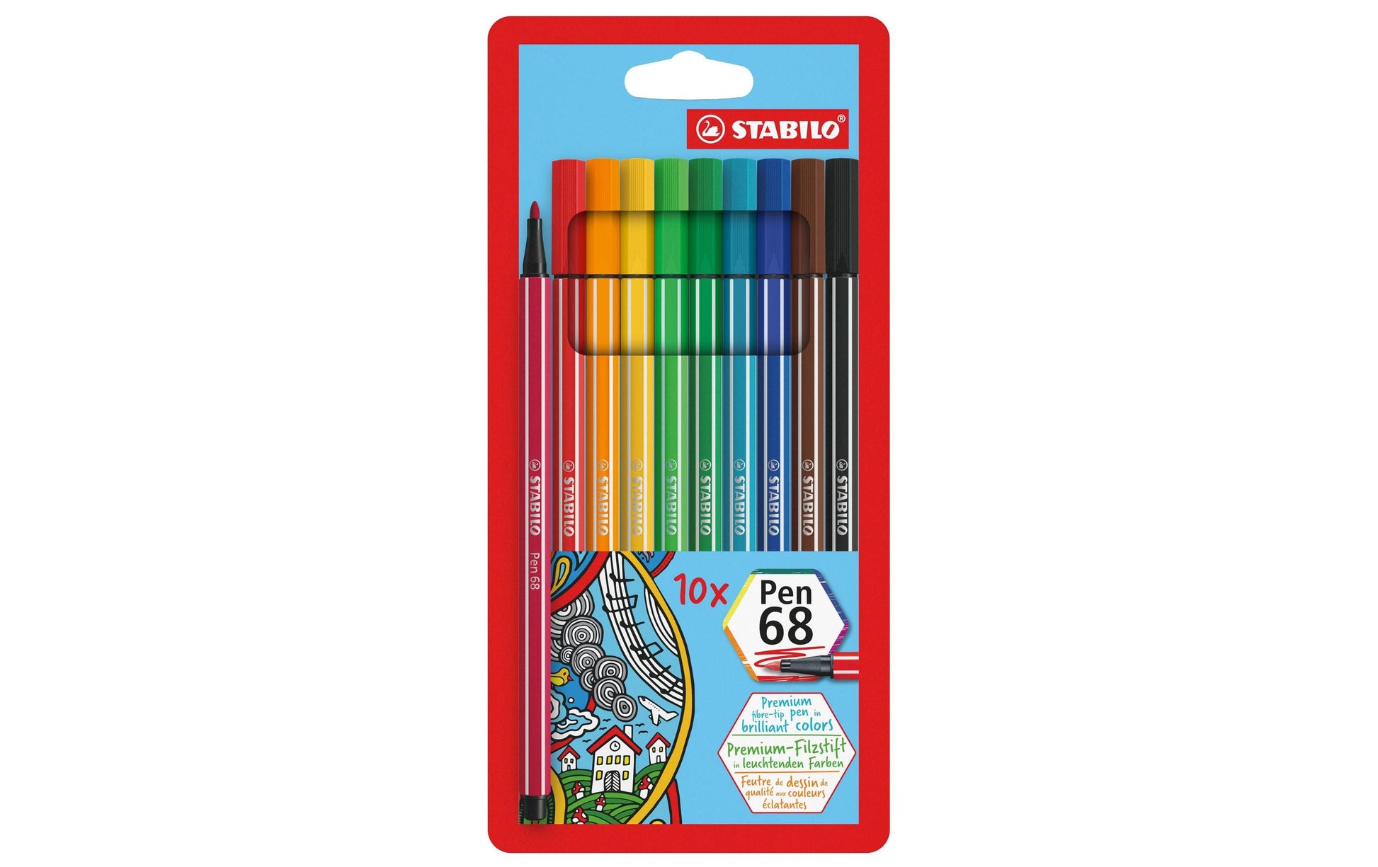 STABILO Filzstifte, Strichbreite 1 mm, 10 Farben