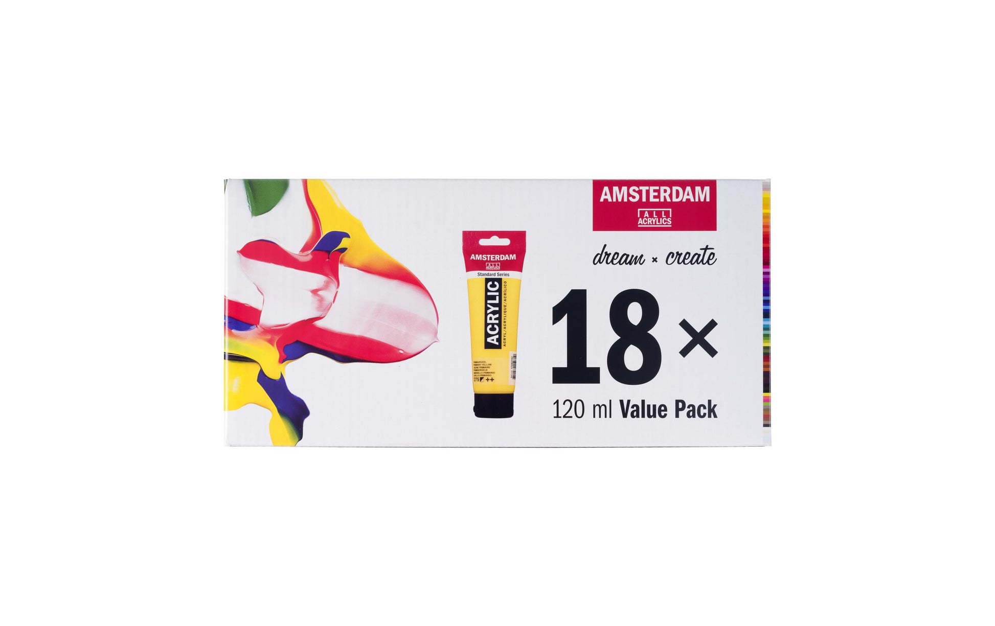 Royal Talens Amsterdam – Acryl Standard – Acrylfarbe – Set – 18 Farben, sortiert, 18 × 120 ml