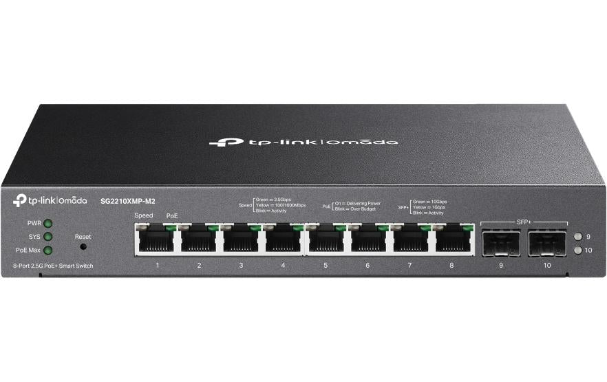 TP-Link SG2210XMP-M2 – Managed Switch – 8×2.5G, 2×SFP+, L2/L2+, PoE+ 160 W