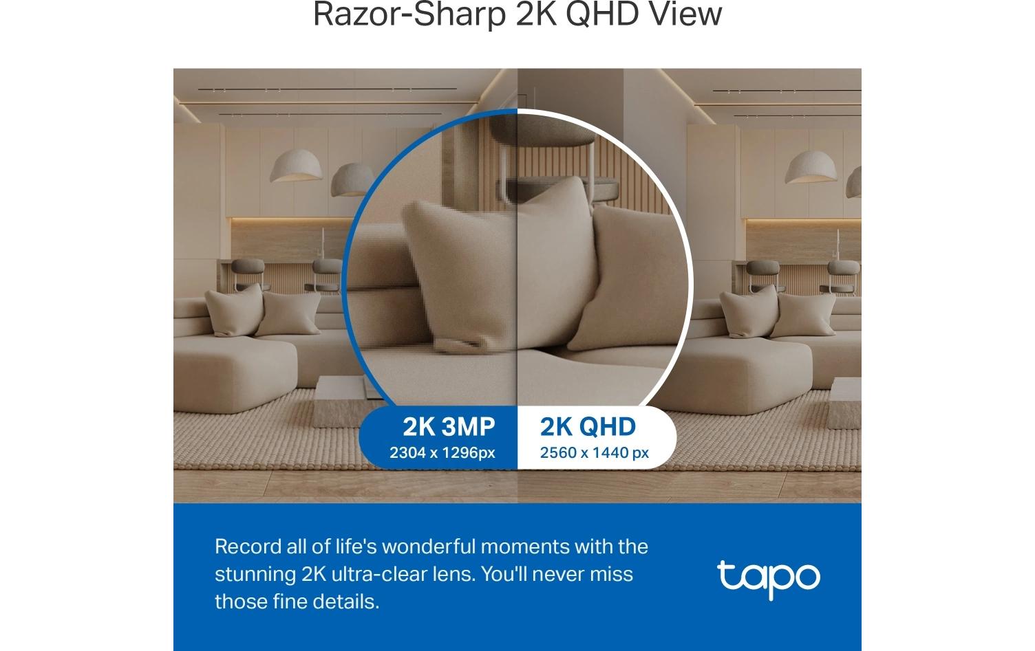 TP-Link Tapo C220 IP-Sicherheitskamera – 1440p, Nachtsicht 9 m, 360°