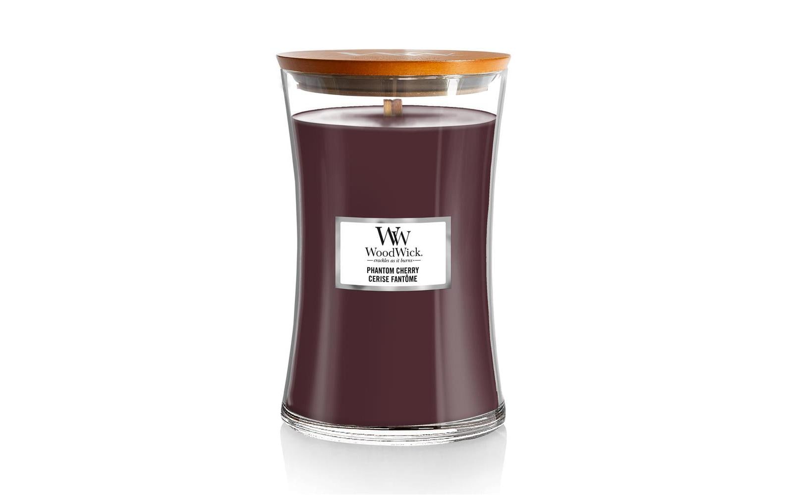 WoodWick Duftkerze – Phantom Cherry – Ø 10 × 18 cm – 120 h