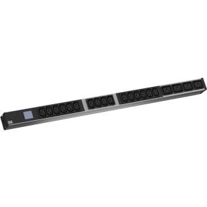 Bachmann Rack-PDU – 1U, Messgerät, 16× IEC C13, 4× IEC C19, CEE 16A (blau), 230 V/16 A, 2 m, schwarz