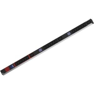 Bachmann BN0500 19" PDU C13×18, C19×3 – Leistungsmessung, LCD – 1U, CEE 3×16A Rot, 3 m