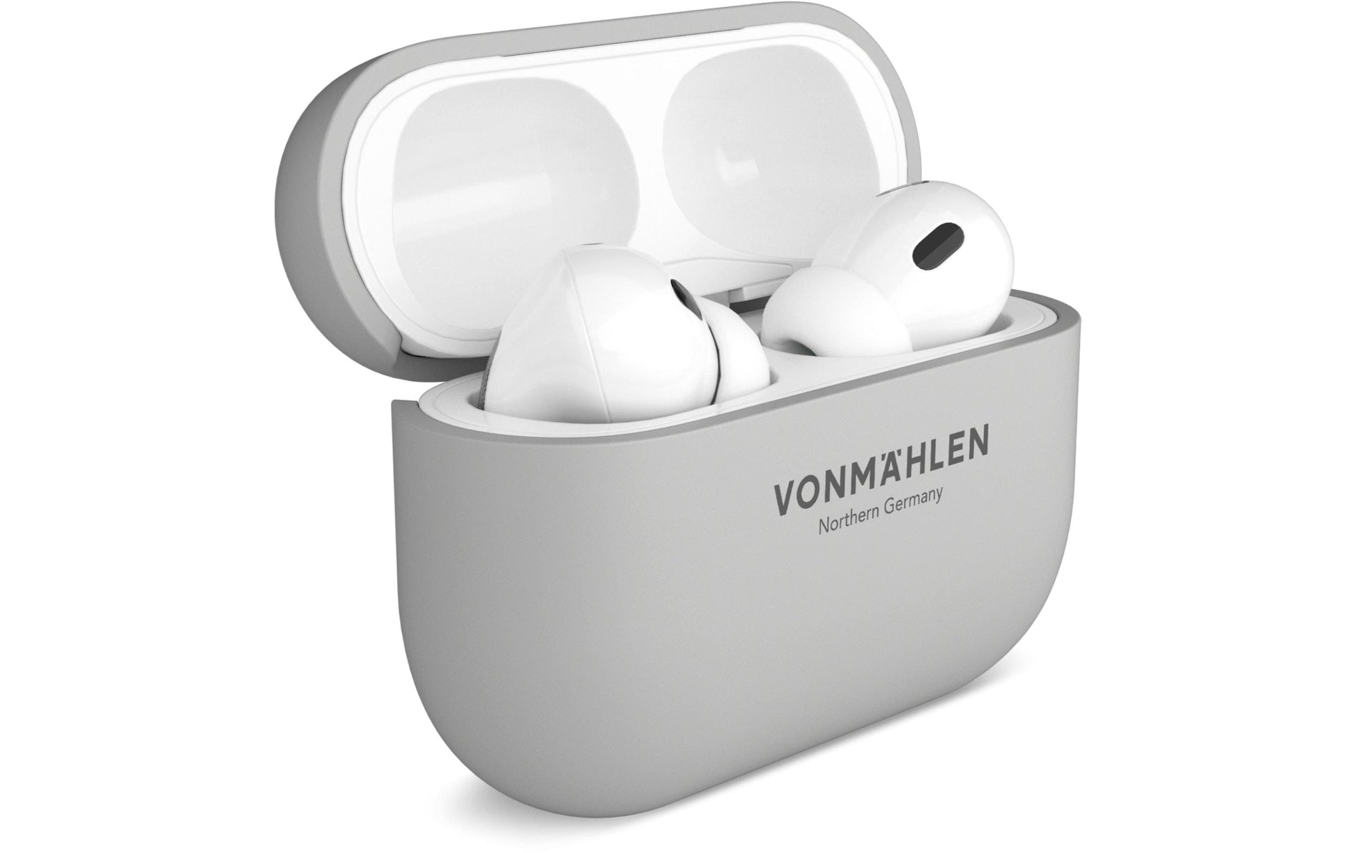 Vonmählen Thin Case – Schutzhülle – für Apple AirPods (2. Generation) – Hellgrau – Kabelloses Laden