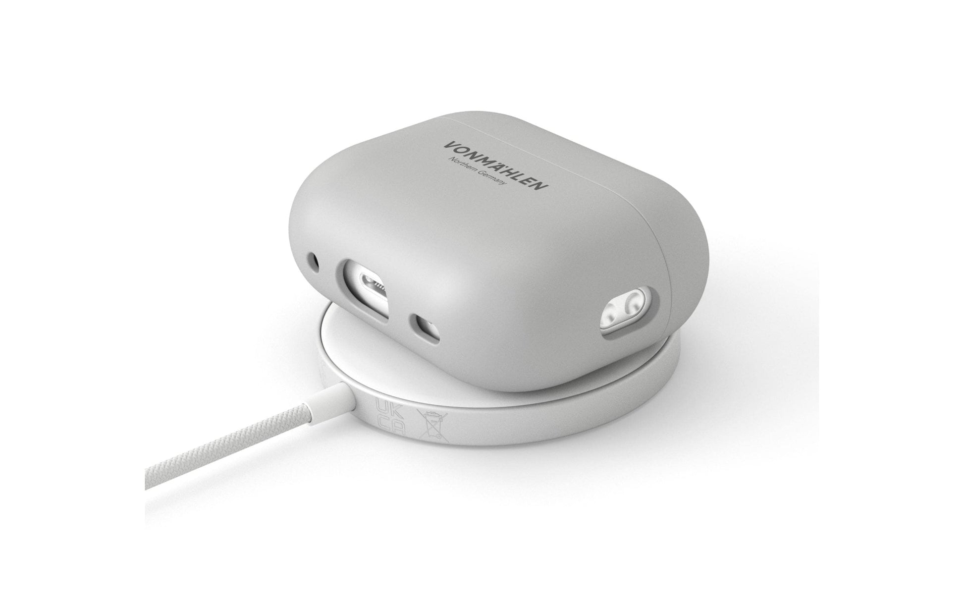 Vonmählen Thin Case – Schutzhülle – für Apple AirPods (2. Generation) – Hellgrau – Kabelloses Laden