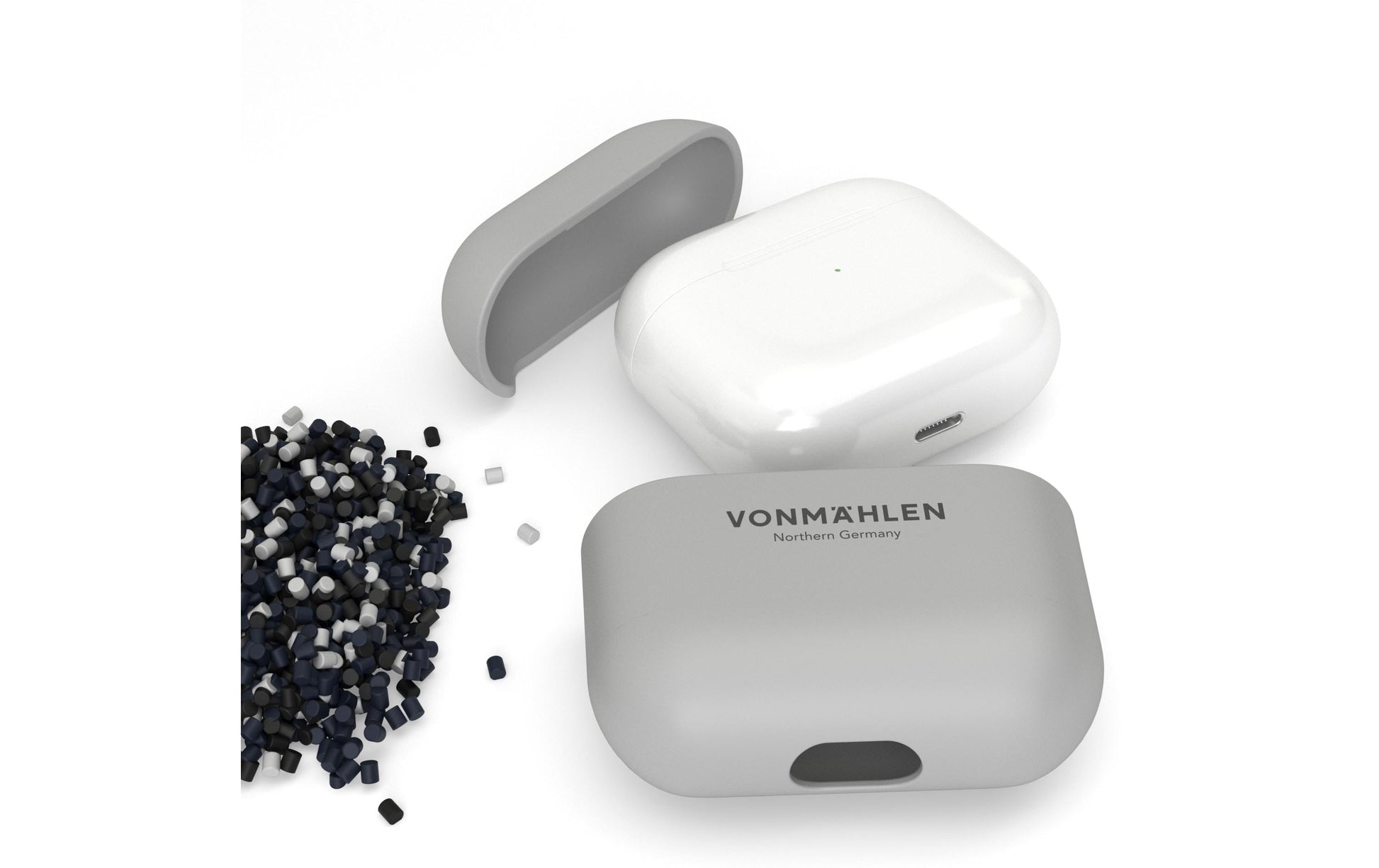 Vonmählen Thin Case APC00003 – Schutzhülle – für Apple AirPods (3. Generation) – fallbeständig – hellgrau