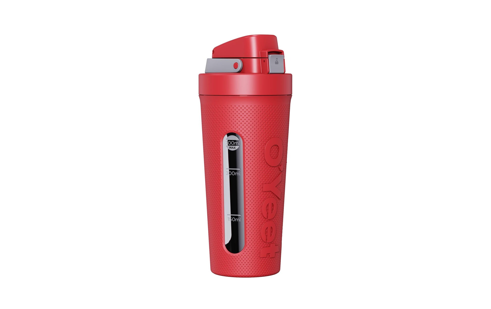 OYeet S2 Shaker 700 ml – auslaufsicher, Kunststoff, Druckknopfdeckel, Rot