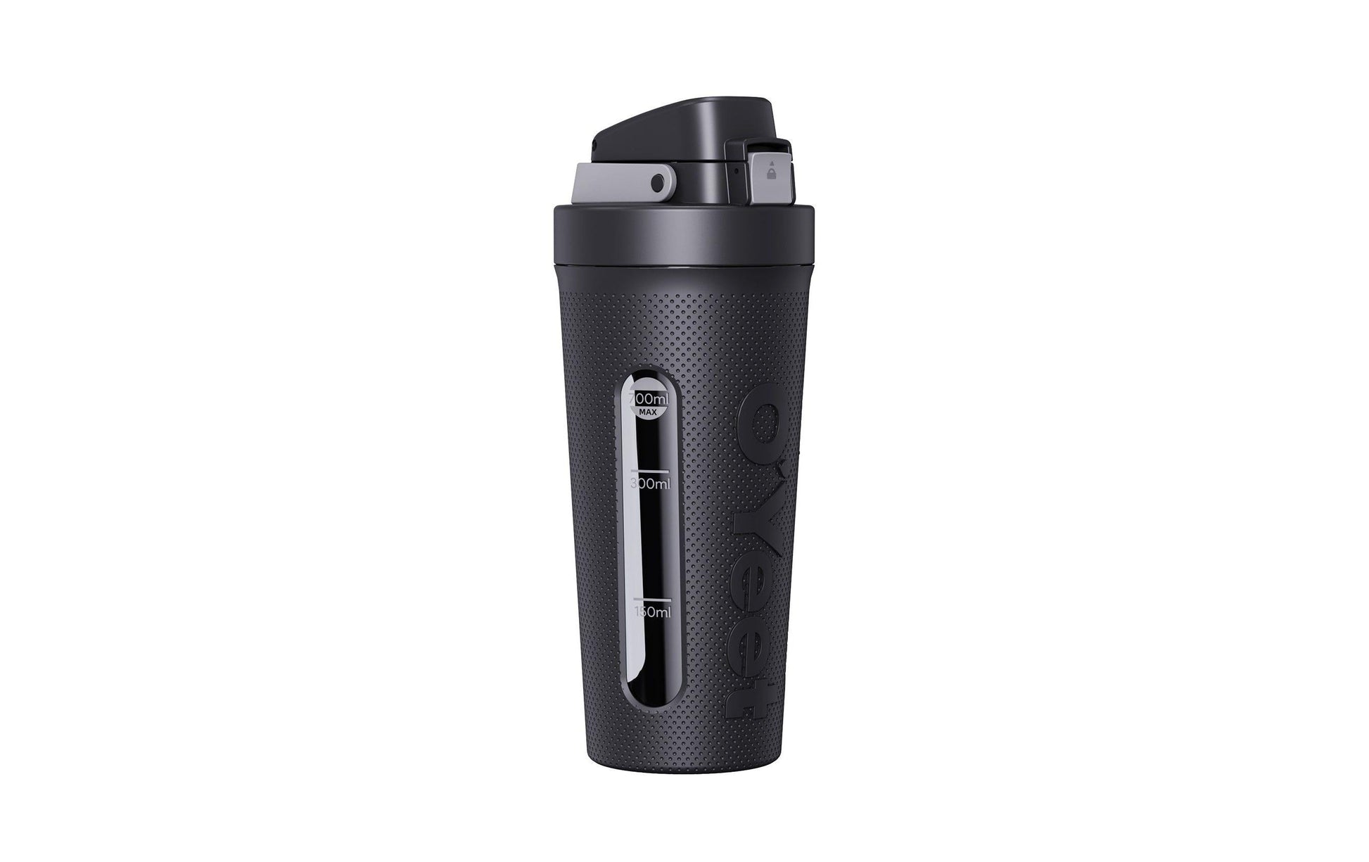 OYeet S2 Shaker 700 ml – auslaufsicher, Silikon, Druckknopfdeckel, schwarz