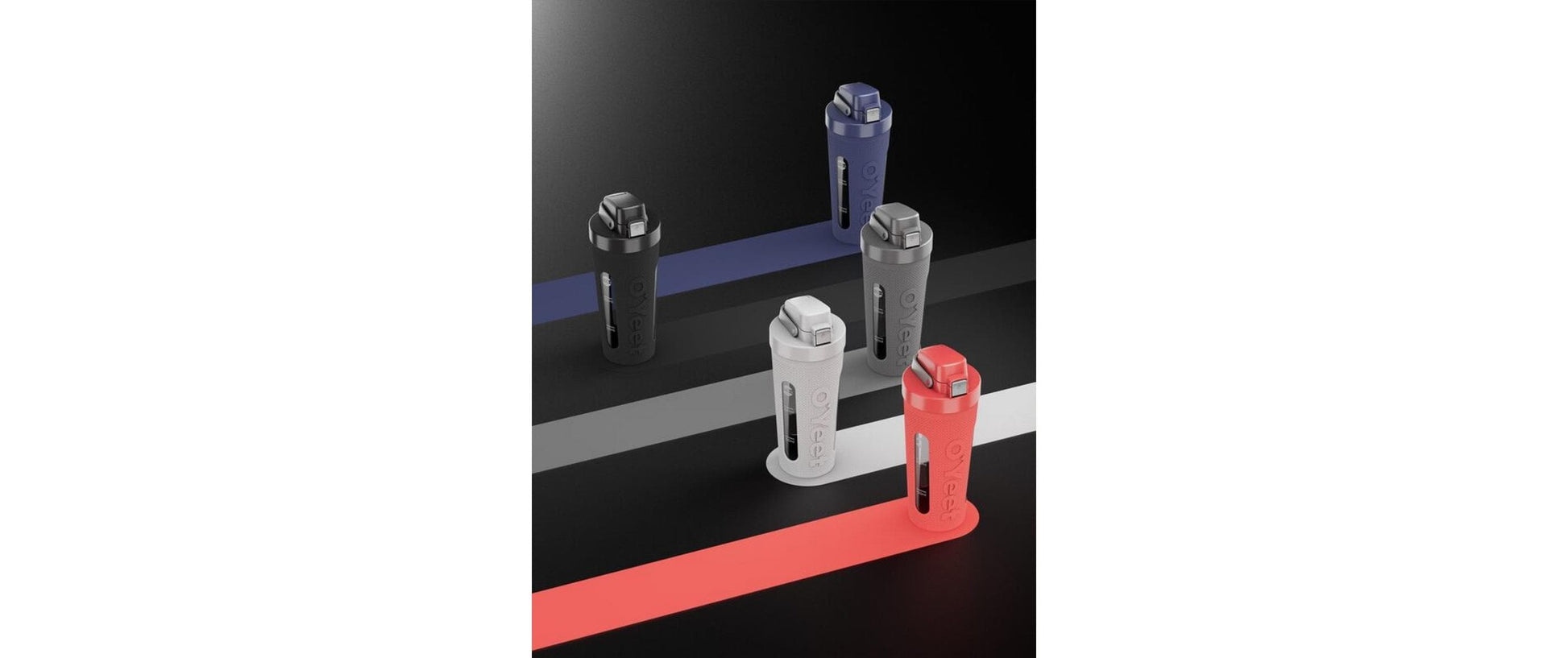 OYeet S2 Shaker 700 ml – auslaufsicher, Silikon, Druckknopfdeckel, Navy