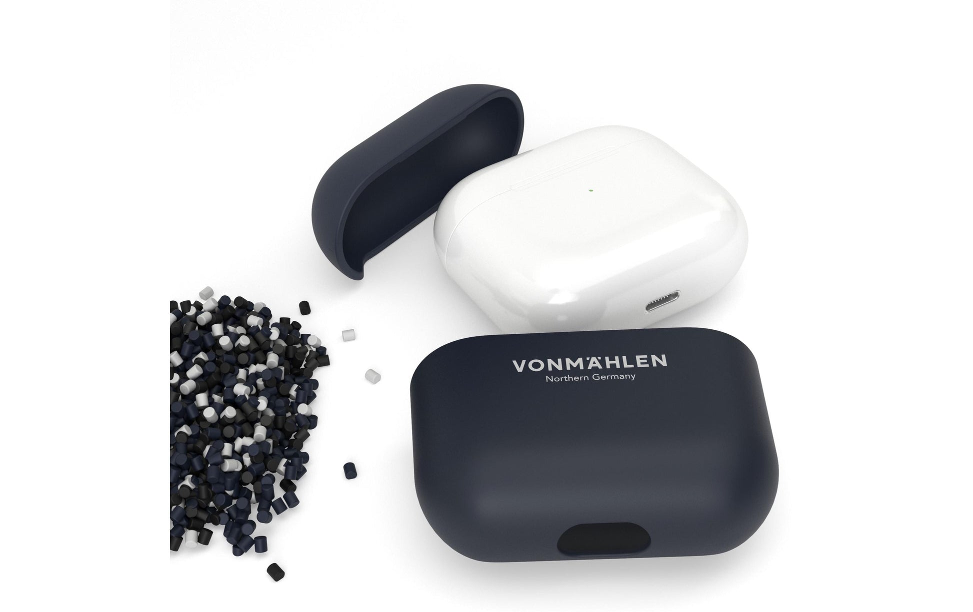 Vonmählen Thin Case – Schutzhülle – für AirPods (3. Gen.) – kabelloses Laden, fallbeständig – Navy