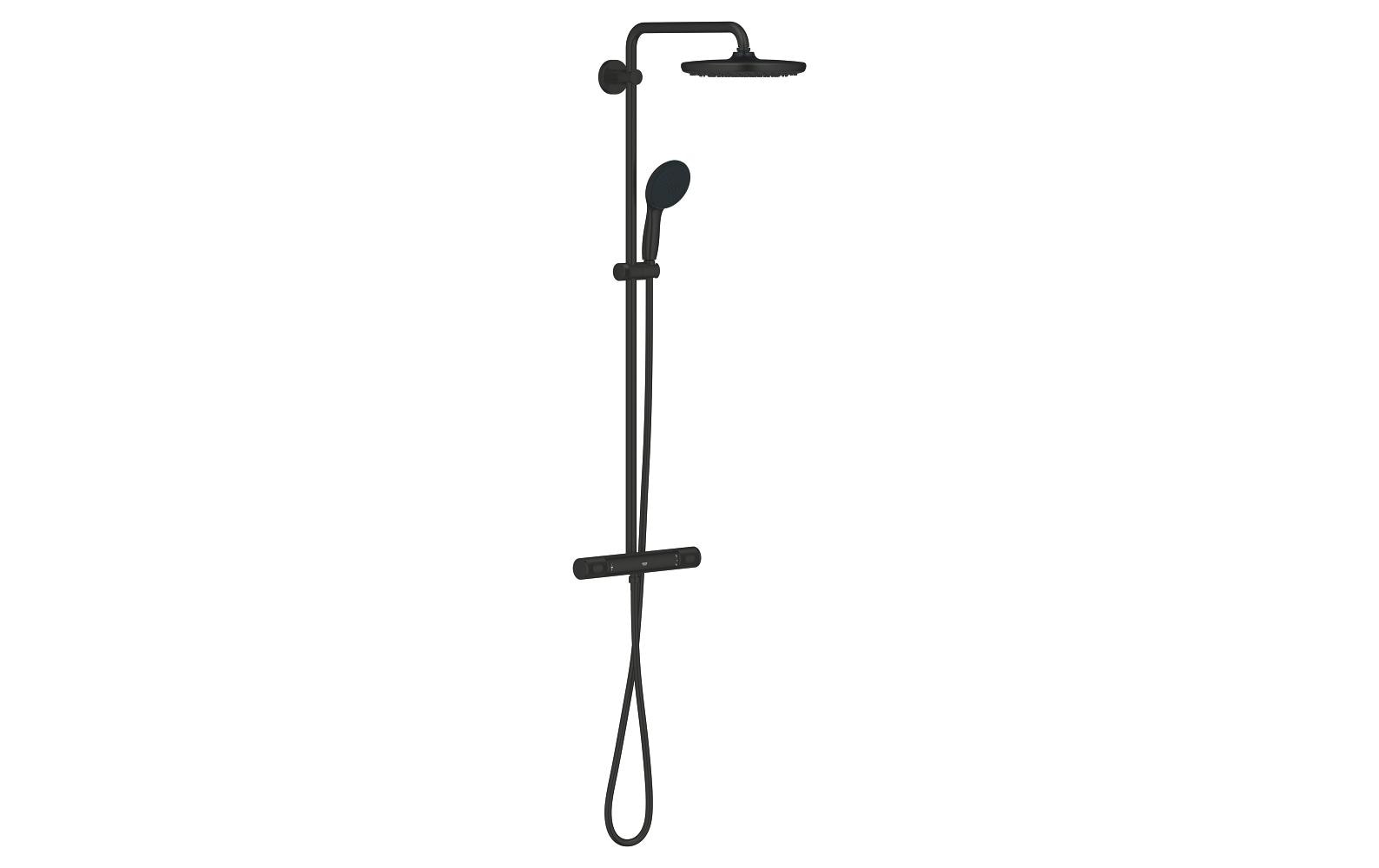 GROHE Duschsystem Vitalio Start 250 – Schlauchlänge 175 cm, Kunststoff, Thermostatisch, Wandmontiert, Chrom