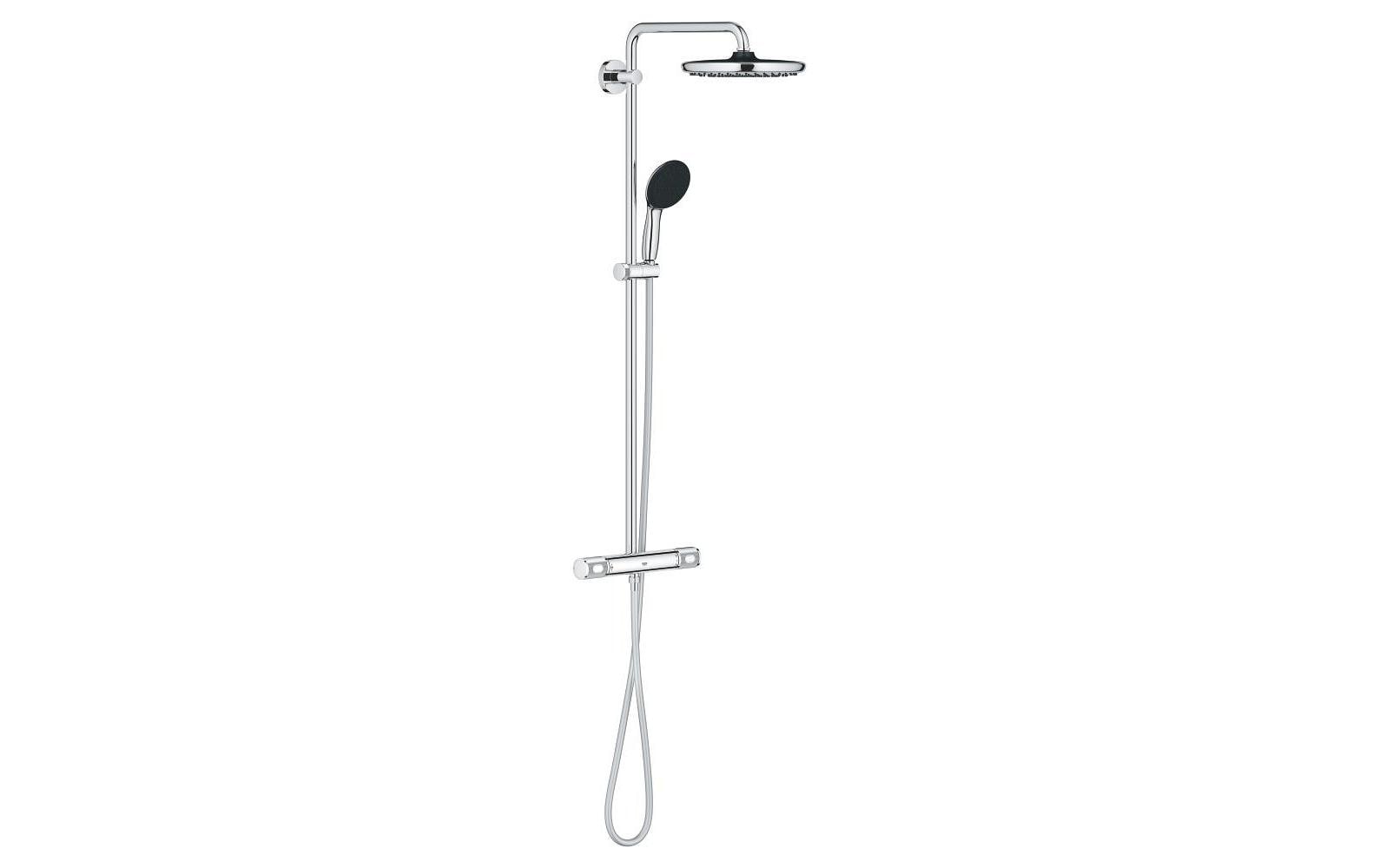 GROHE Duschsystem Vitalio Start 250 – Schlauchlänge 175 cm, Kunststoff, Wandmontiert, Chrom