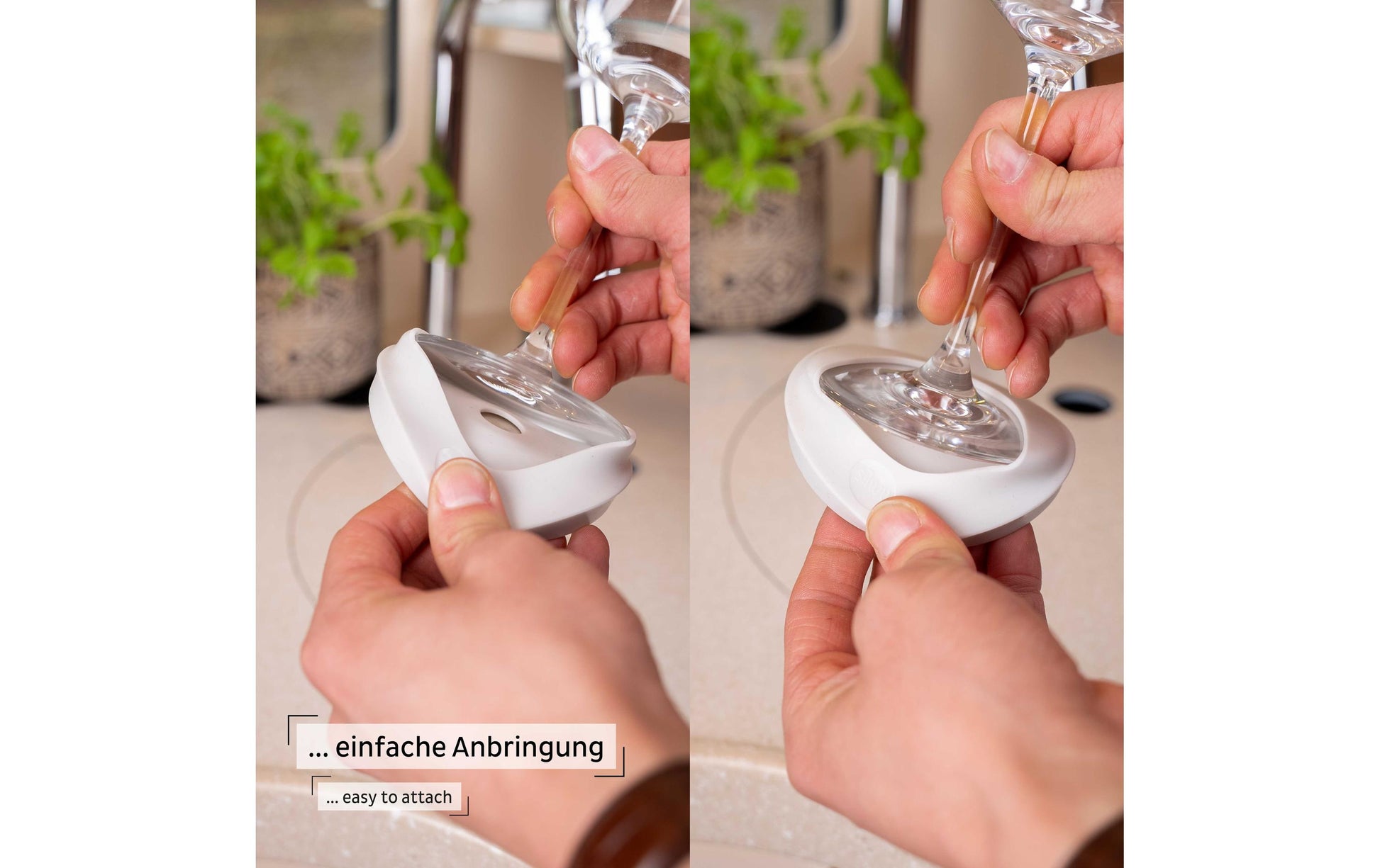 Silwy Magnet-Kondom – Silikon, Anthrazit, rutschfest, haftstarker Magnet, für Stielgläser