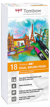 Tombow Filzstifte ABT Dual Brush Pen, 18 Stk.