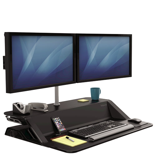 Fellowes Lotus – Monitorhalterung, 2 Monitore – bis 26", 5,8 kg, silber metallic