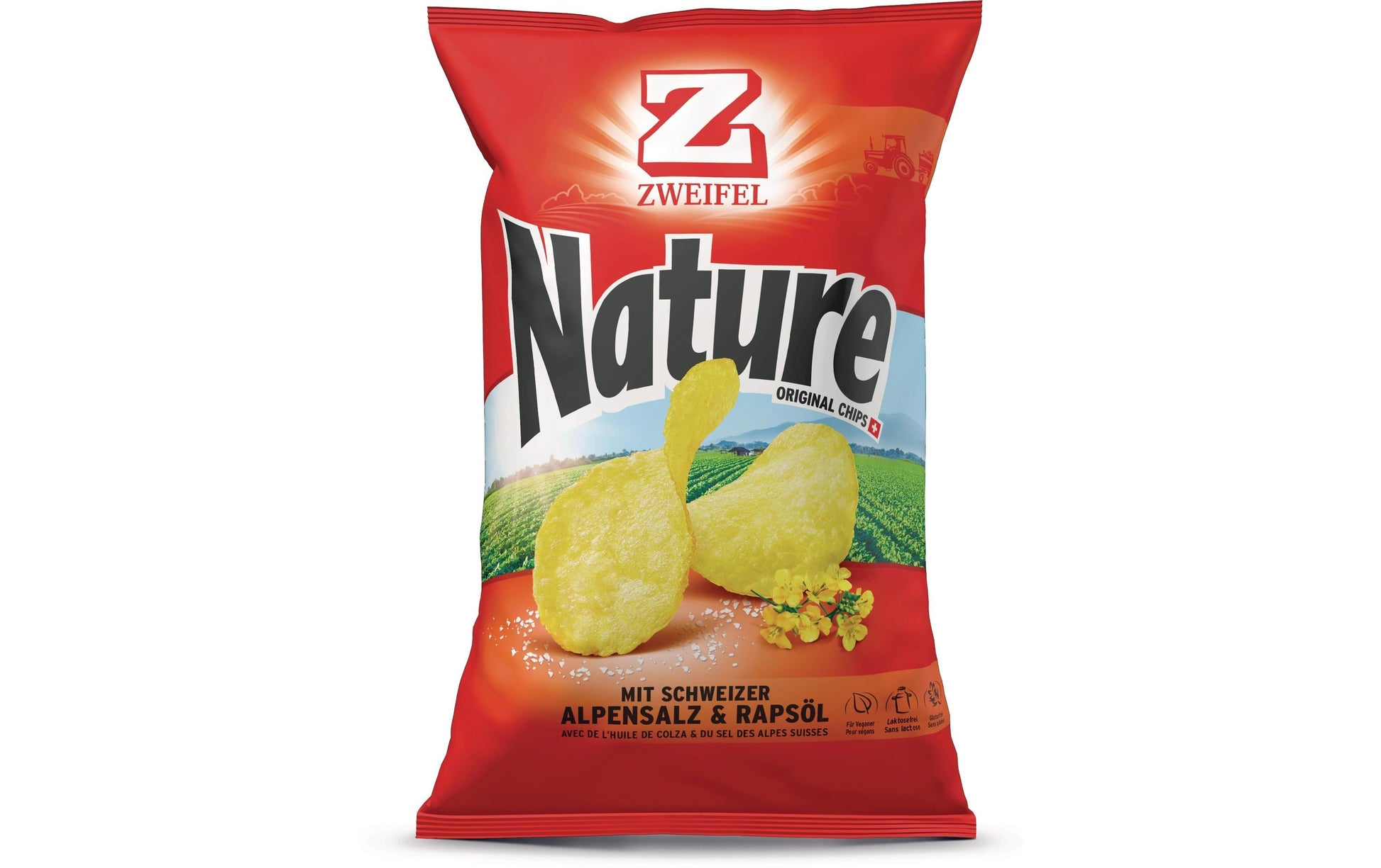 Zweifel Nature Chips – gesalzen, vegan, glutenfrei – 90 g