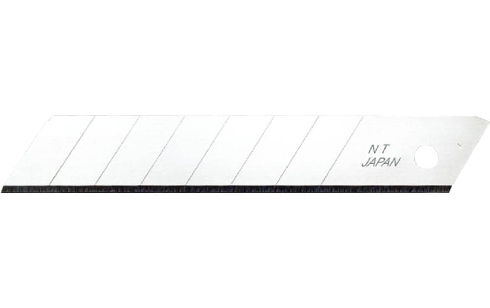 NT Cutter Ersatzklingen BL1P 18 × 100 mm, 0,45 mm – 10 Stk. – Spender, 7 Segmente – Edelstahl