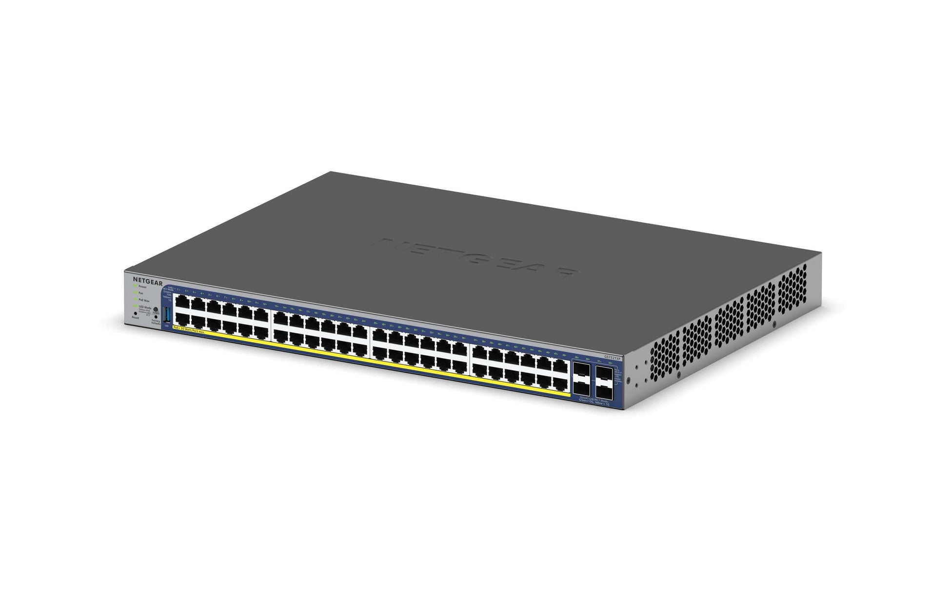 NETGEAR GS752TXP – Managed Switch – 48×10G, 4×SFP+, L2/L3, PoE+ 380 W, 19" Rack