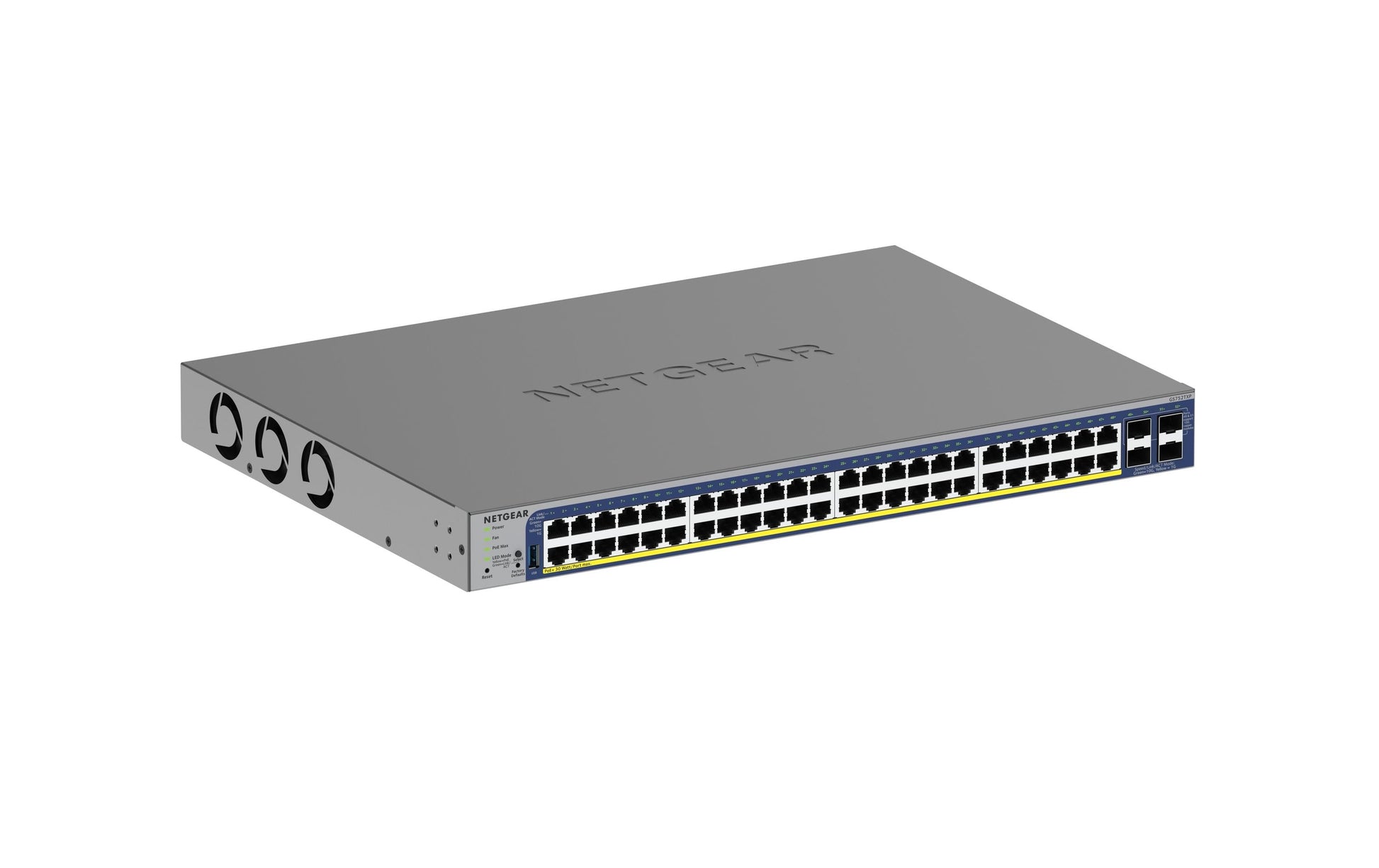 NETGEAR GS752TXP – Managed Switch – 48×10G, 4×SFP+, L2/L3, PoE+ 380 W, 19" Rack