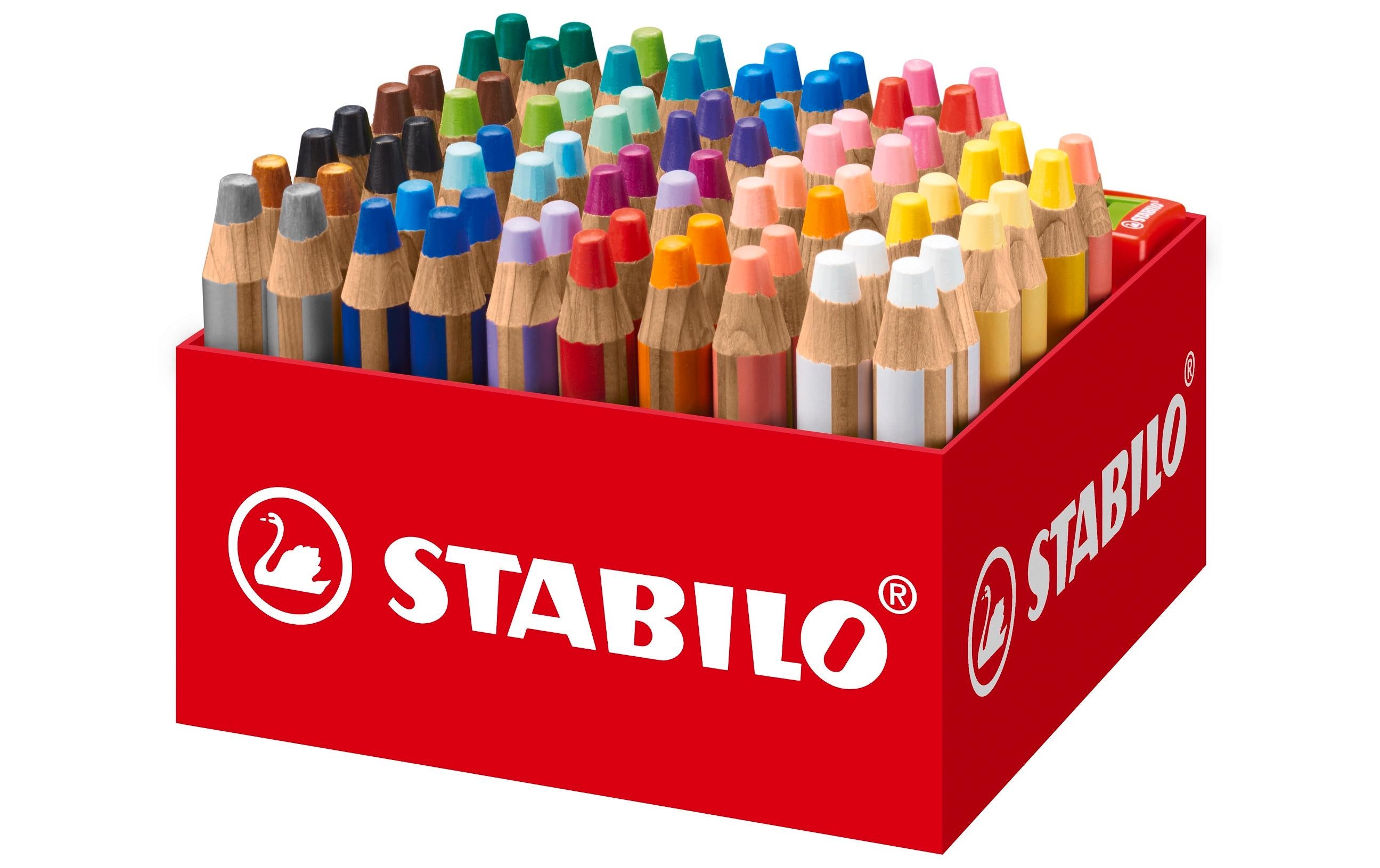 Stabilo Buntstift Woody 3 in 1 XL Mehrfarbig 76er-Schachtel – auswaschbar