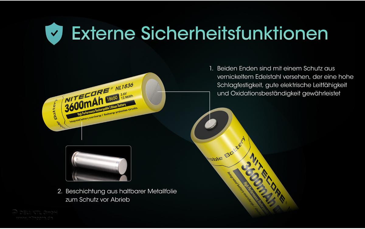 Nitecore 18650 Akku – Li-Ion, 3600 mAh, 3,6 V