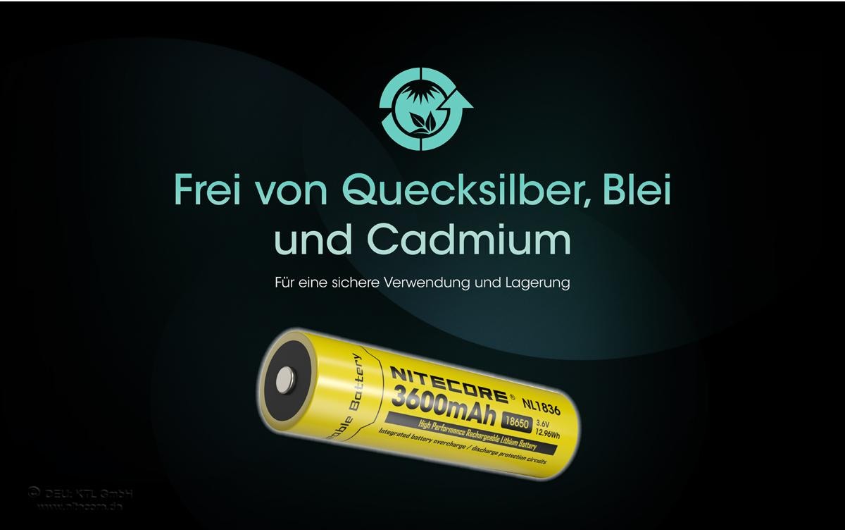 Nitecore 18650 Akku – Li-Ion, 3600 mAh, 3,6 V
