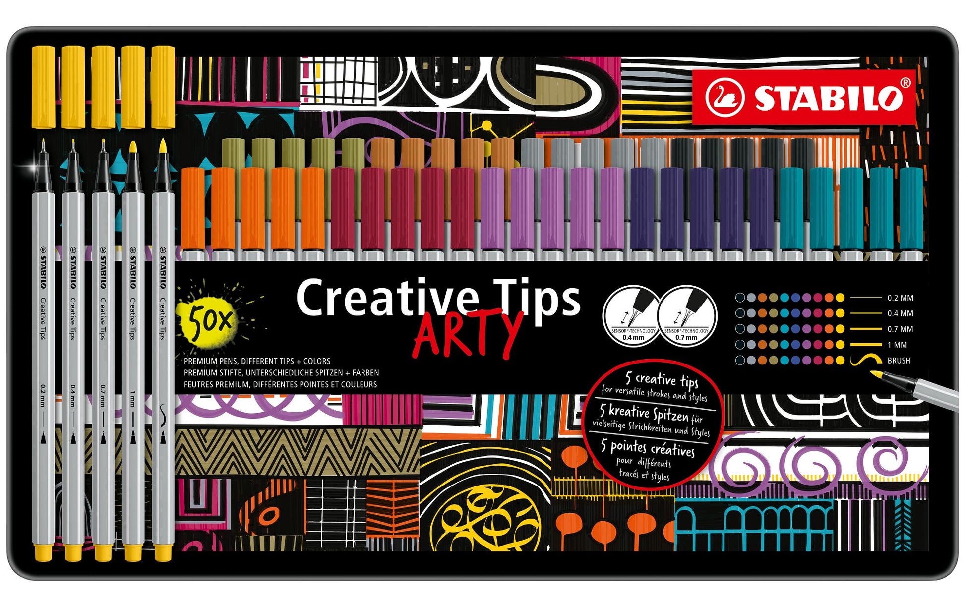 STABILO Faserschreiber-Set Creative Tips Arty Urban – 10 Farben