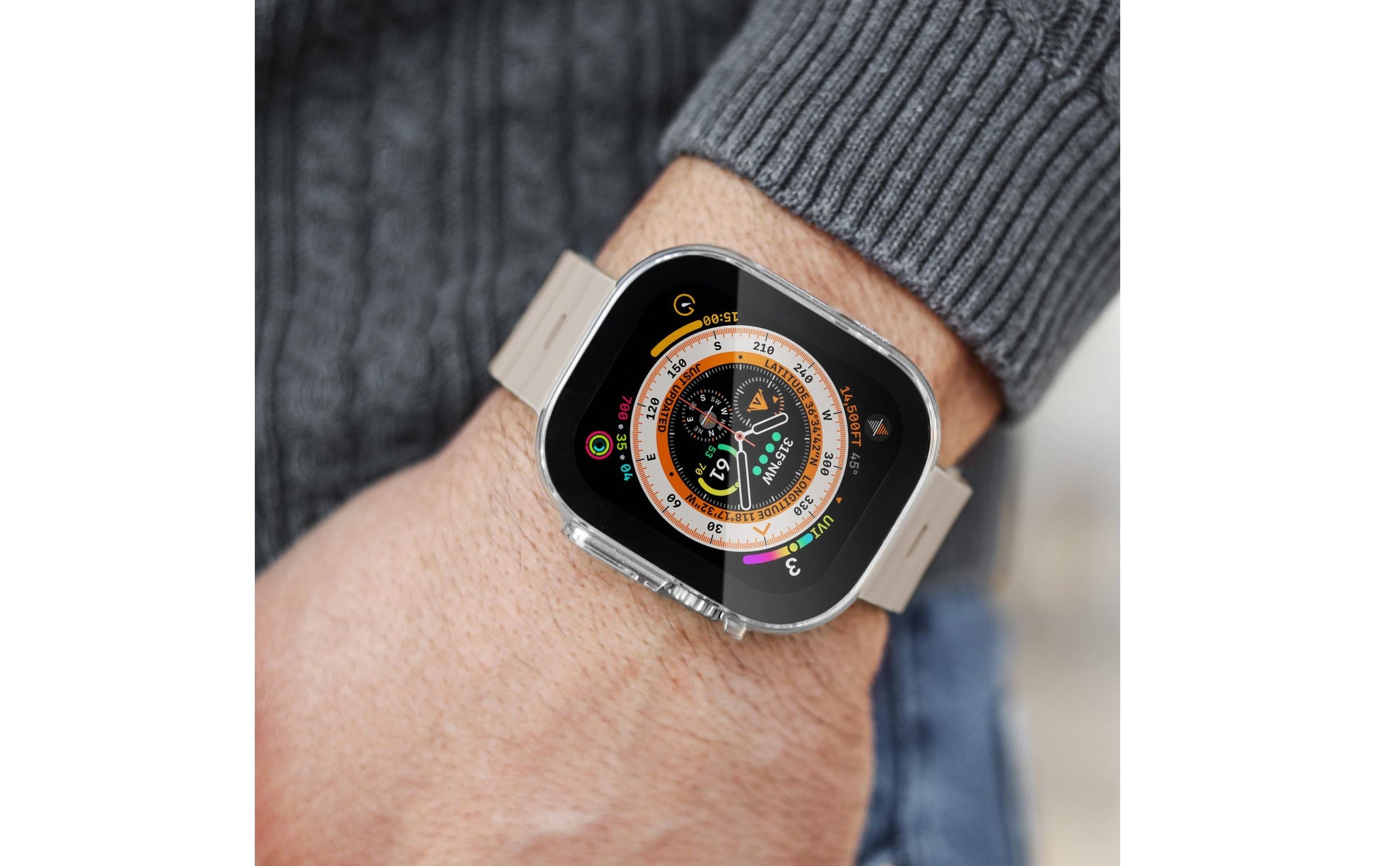 Vonmählen Thin Case 49 mm – Silikon, Transparent, für Apple Watch Ultra 1/2