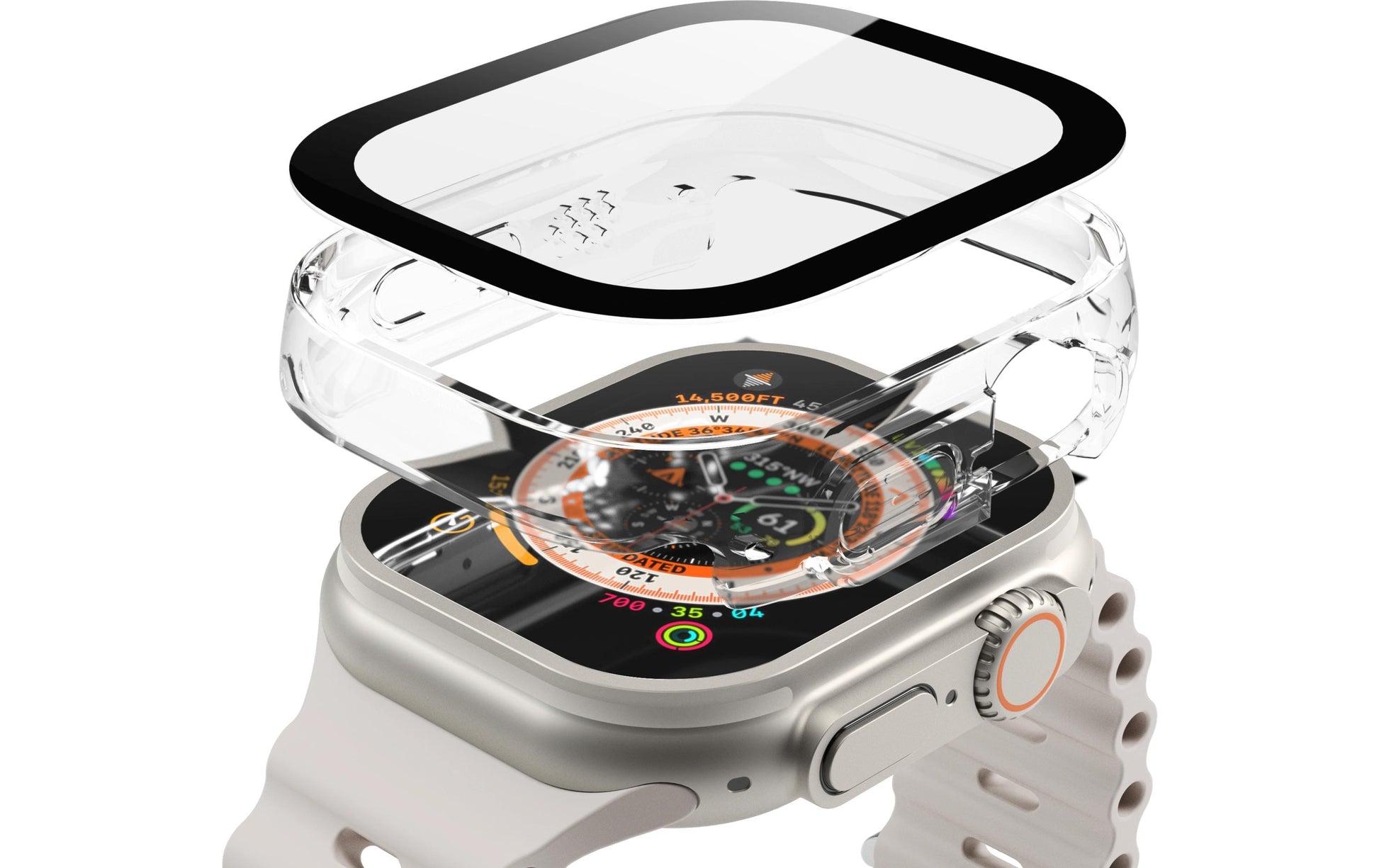 Vonmählen Thin Case 49 mm – Silikon, Transparent, für Apple Watch Ultra 1/2