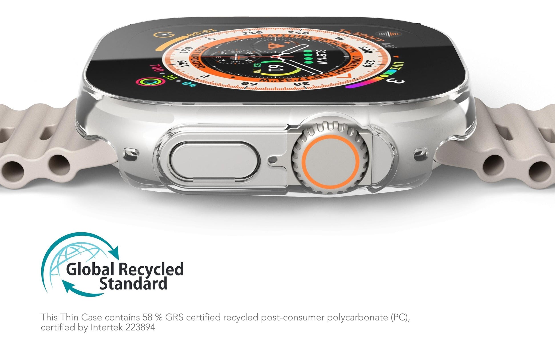 Vonmählen Thin Case 49 mm – Silikon, Transparent, für Apple Watch Ultra 1/2