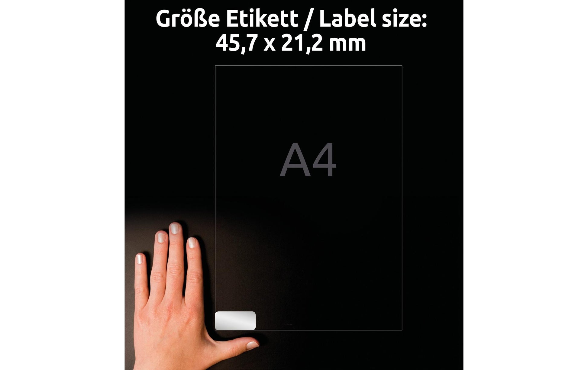 Avery Typenschild-Etiketten, 46 mm × 21 mm, silber, Folie, permanent, 20 Blätter (960 Etiketten)