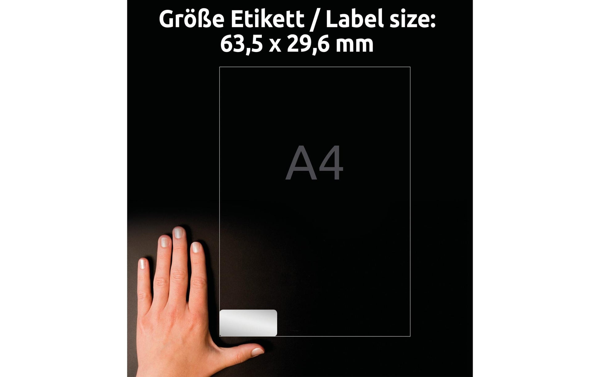 Avery Typenschild-Etiketten, 64 mm × 30 mm, silber, Folie, permanent, 540 Etiketten (20 Blatt)