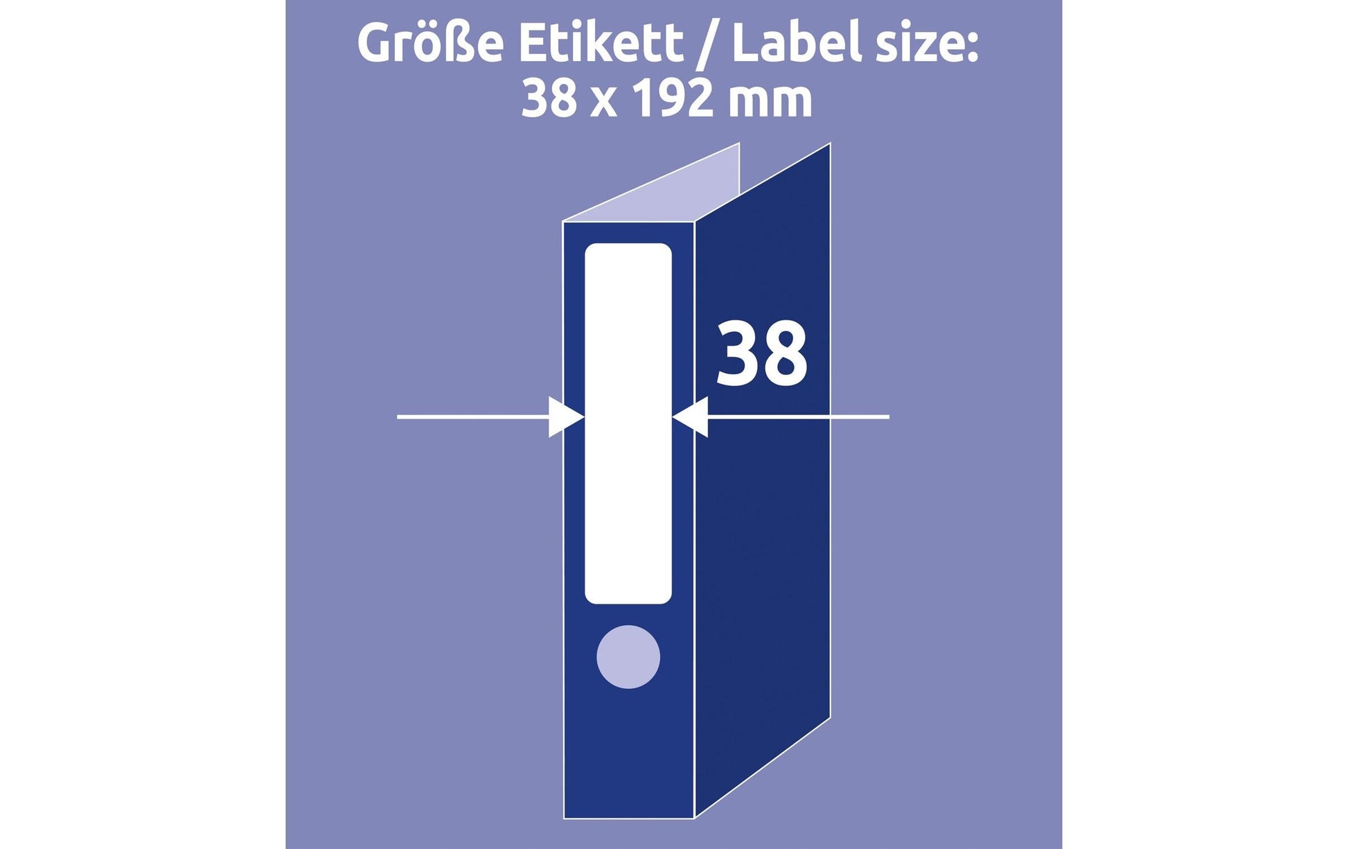 AVERY Zweckform L4760-25 – Ordneretiketten A4 38 × 192 mm – Papier, weiss – Universal – 7 pro Blatt, 25 Blätter