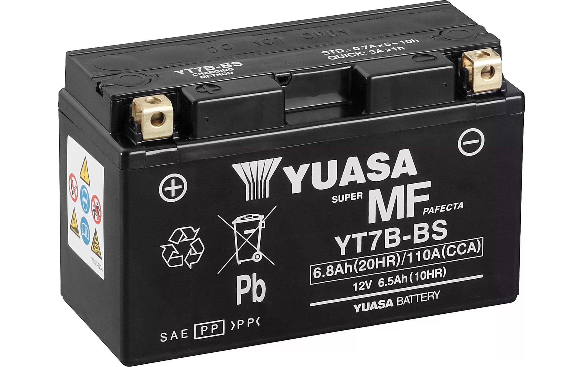 Yuasa Ersatzakku YT7B-BS, Blei (VRLA), 12 V, 81,6 Wh – für Motorrad