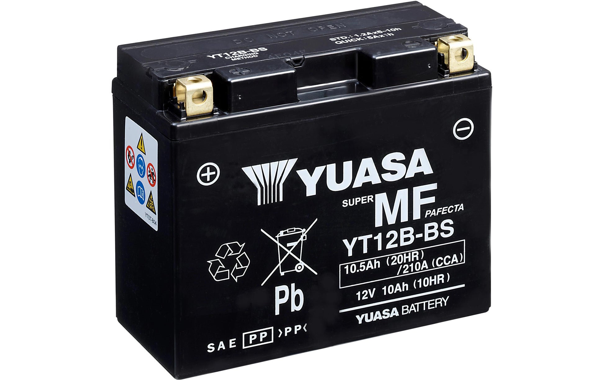 Yuasa YT12B-BS Akku – 126 Wh, 12 V, Blei (VRLA, AGM)